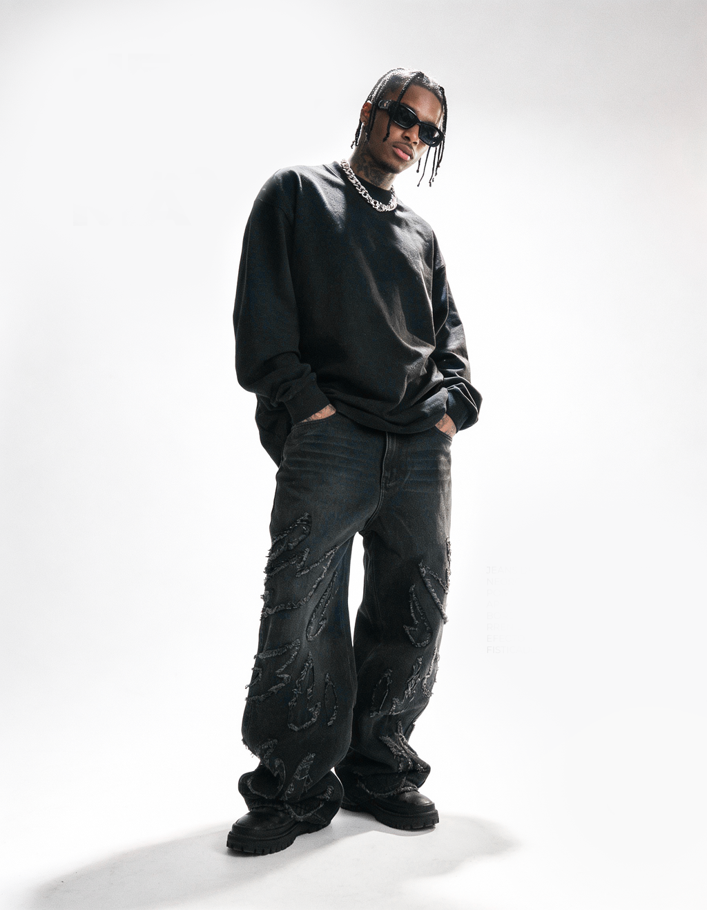 JEAN BAGGY FLAMA BLACK