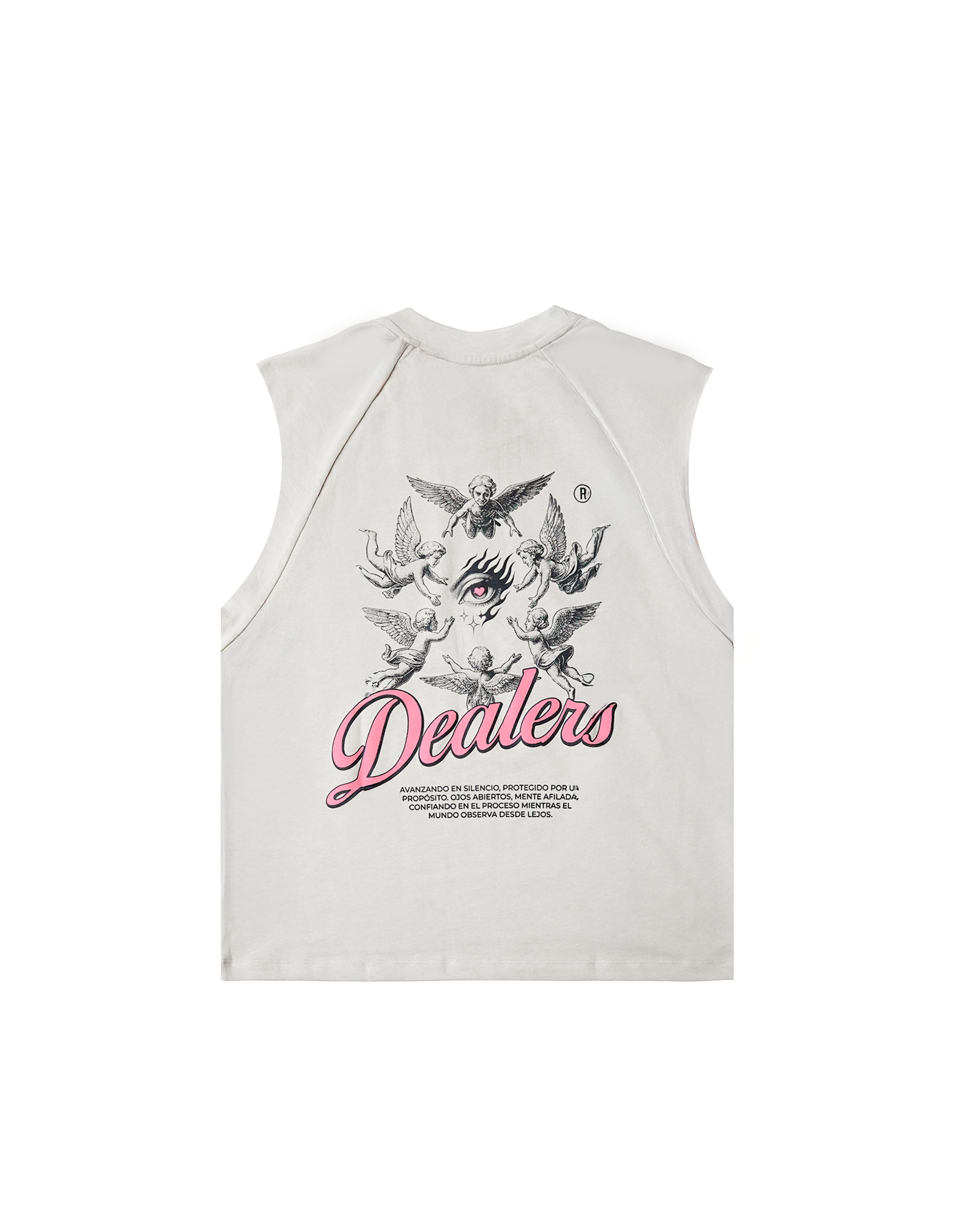 CUT OFF TEE DEALER WHITE PINK