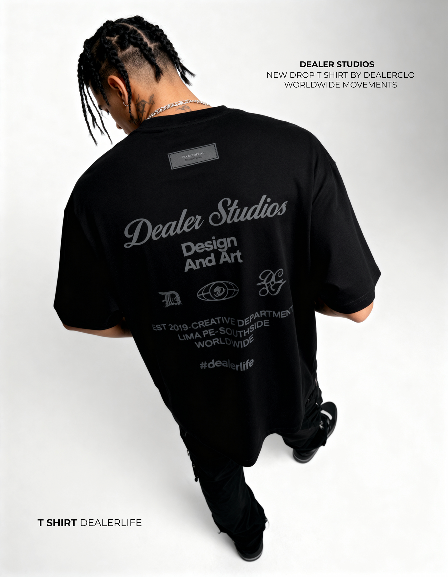 T SHIRT NEGRO LOGOS