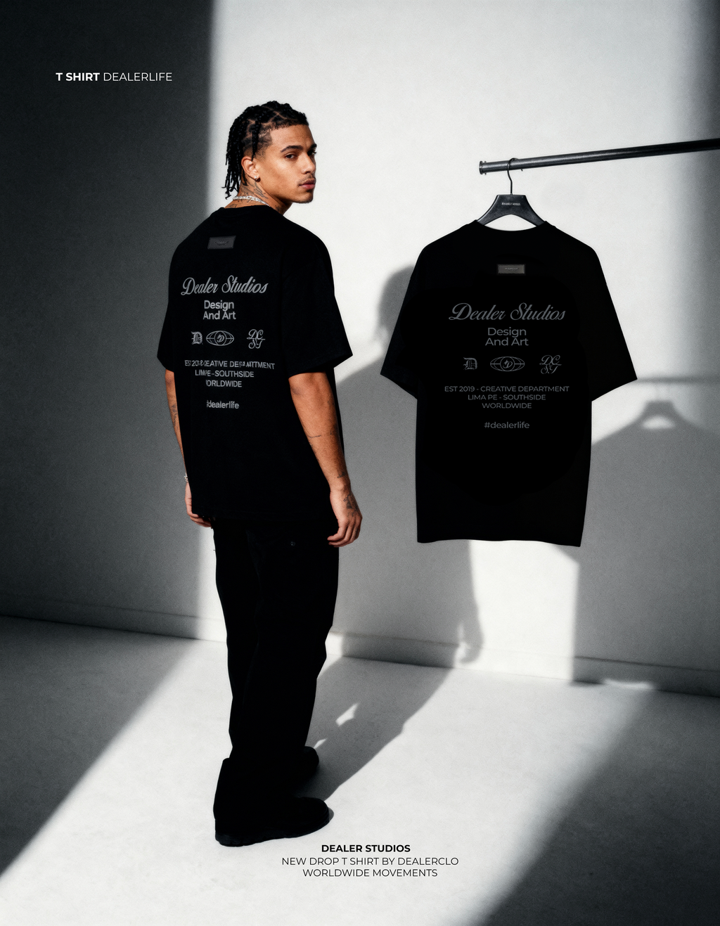 T SHIRT NEGRO LOGOS