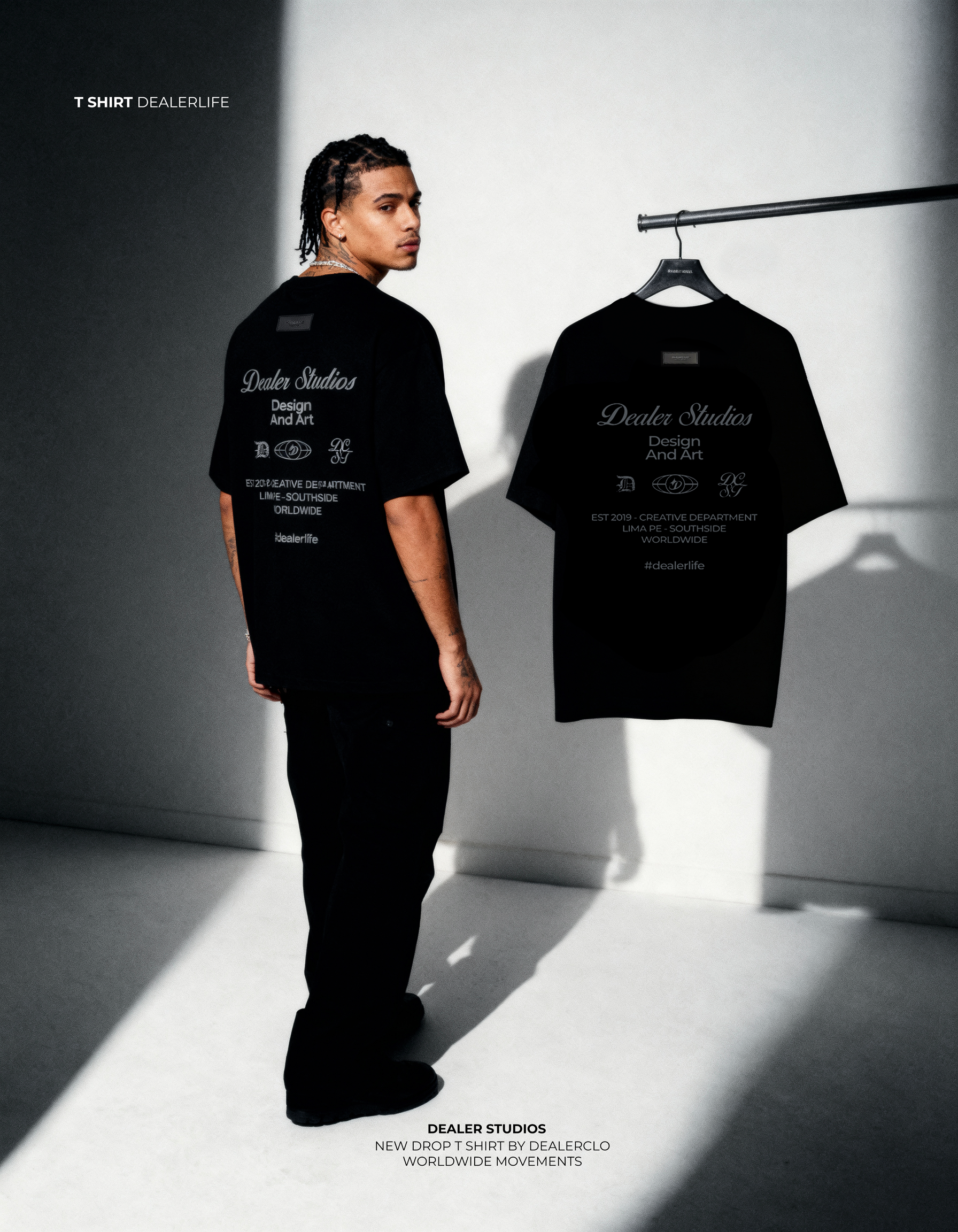 T SHIRT NEGRO LOGOS
