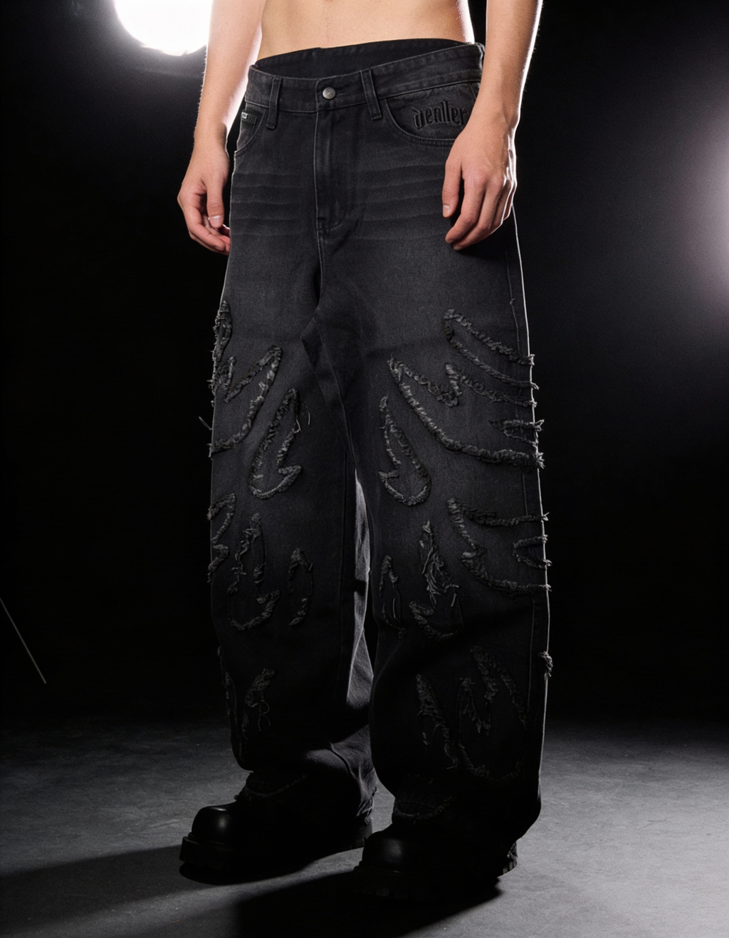 JEAN BAGGY FLAMA BLACK